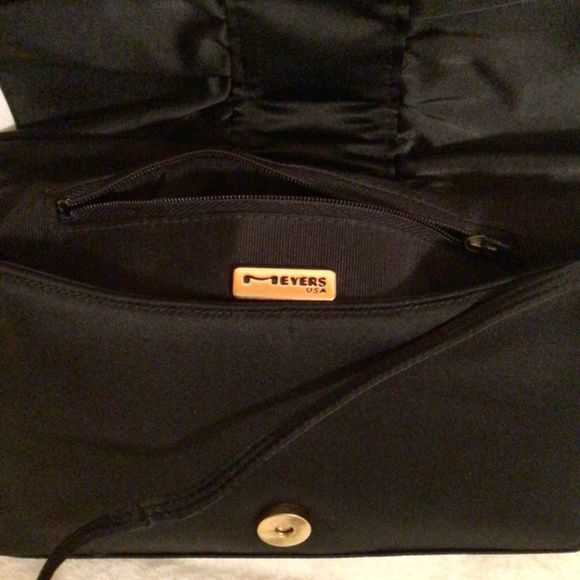 90’s Myers Black Satin Evening Bag - Picture 2 of 3